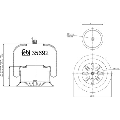 FEBI BILSTEIN 35692 Federbalg, Luftfederung FEBI BILSTEIN 35692 Federbalg, Luftfederung