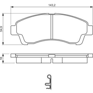 BOSCH Bremsbelagsatz, Scheibenbremse 0 986 494 503