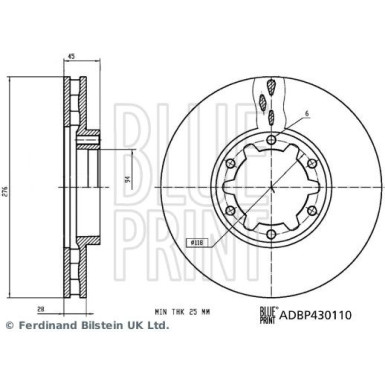Blue Print | Bremsscheibe | ADBP430110