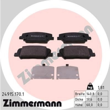 24915.170.1 Bremsbelagsatz, Scheibenbremse