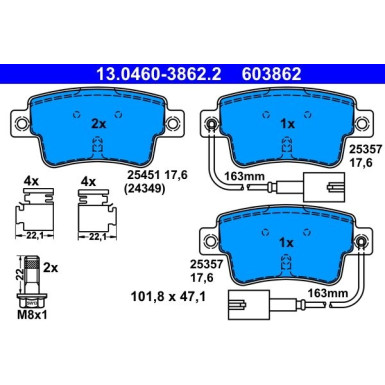 13.0460-3862.2 Bremsbelagsatz, Scheibenbremse