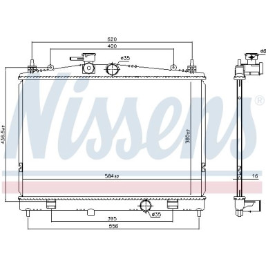 Nissens | Kühler, Motorkühlung | 68735