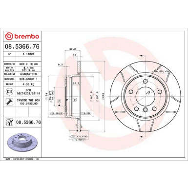 Brembo Bremsscheibe XTRA LINE - Max 08.5366.76