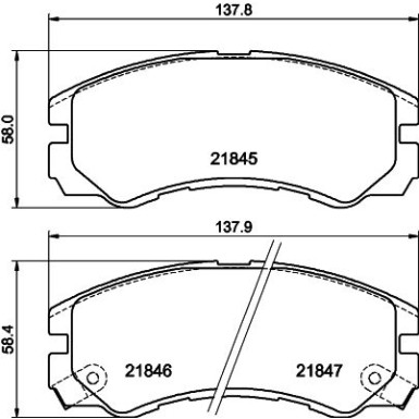 Hella | Bremsbelagsatz, Scheibenbremse | 8DB 355 016-611