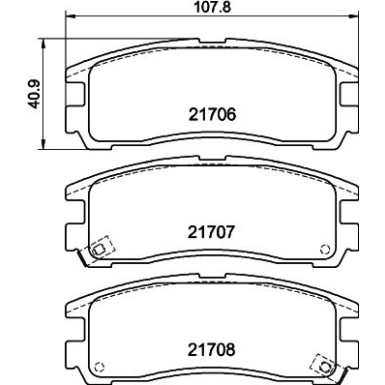 Hella | Bremsbelagsatz, Scheibenbremse | 8DB 355 016-591