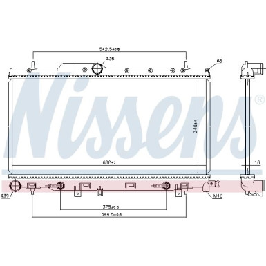 Nissens | Kühler, Motorkühlung | 64123
