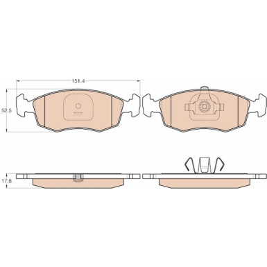 GDB2015 Bremsbelagsatz, Scheibenbremse