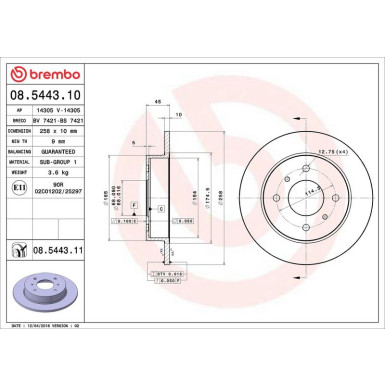 Brembo | Bremsscheibe | 08.5443.11