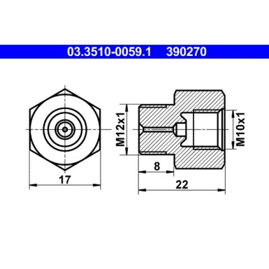 ATE | Adapter, Bremsleitung | 03.3510-0059.1
