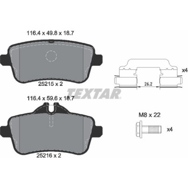 Textar Bremsbelagsatz, Scheibenbremse Q+ 2521501