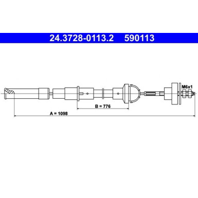 24.3728-0113.2 Seilzug, Kupplungsbetätigung 24.3728-0113.2 Seilzug, Kupplungsbetätigung