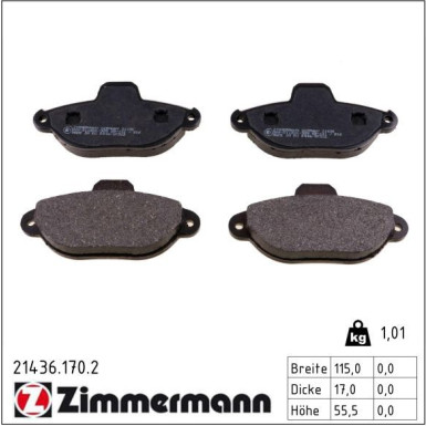 Zimmermann Bremsbelagsatz, Scheibenbremse 21436.170.2