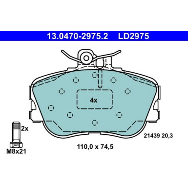 13.0470-2975.2 Bremsbelagsatz, Scheibenbremse ATE Ceramic