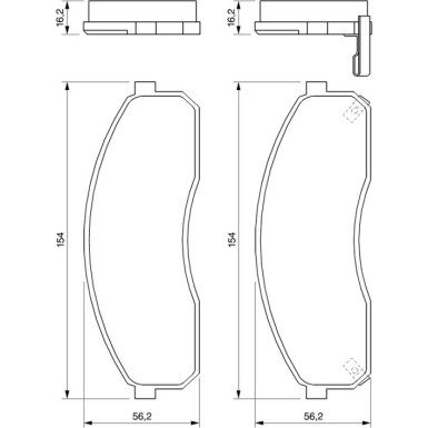 BOSCH Bremsbelagsatz, Scheibenbremse 0 986 424 714