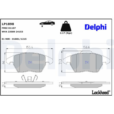 LP1898 Bremsbelagsatz, Scheibenbremse