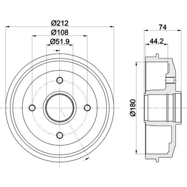 Hella | Bremstrommel | 8DT 355 301-211