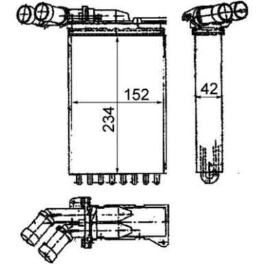 Mahle | Wärmetauscher, Innenraumheizung | AH 116 000P