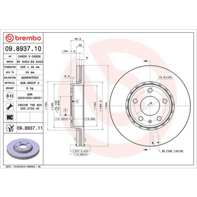 Brembo | Bremsscheibe | 09.8937.11