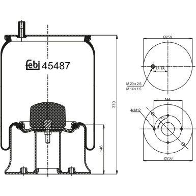 FEBI BILSTEIN 45487 Federbalg, Luftfederung