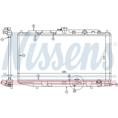 Nissens | Kühler, Motorkühlung | 62256