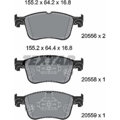 Textar Bremsbelagsatz, Scheibenbremse Q+ 2055601