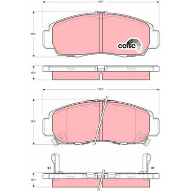 GDB3240 Bremsbelagsatz, Scheibenbremse COTEC