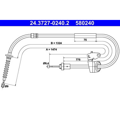 24.3727-0240.2 Seilzug, Feststellbremse 24.3727-0240.2 Seilzug, Feststellbremse