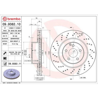 09.9382.11 Bremsscheibe PRIME LINE - UV Coated