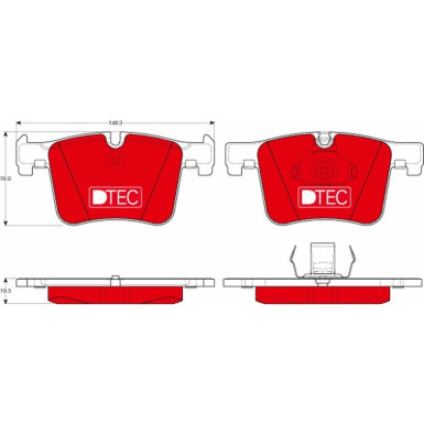 TRW Bremsbelagsatz, Scheibenbremse DTEC COTEC GDB1942DTE