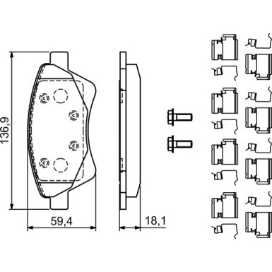 0 986 494 725 Bremsbelagsatz, Scheibenbremse