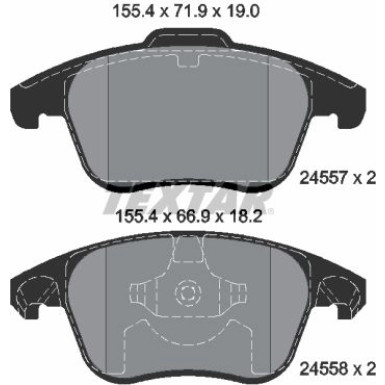 Textar Bremsbelagsatz, Scheibenbremse Q+ 2455701