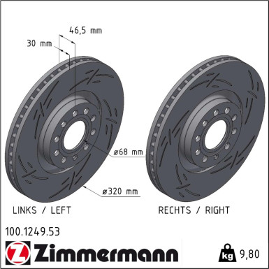 Zimmermann Bremsscheibe BLACK Z 100.1249.53