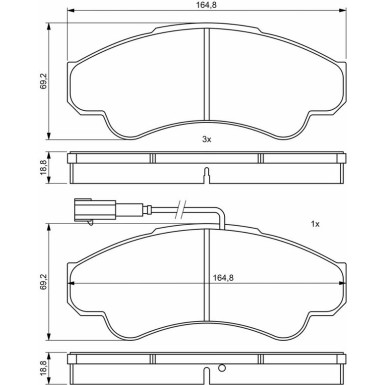 BOSCH Bremsbelagsatz, Scheibenbremse 0 986 494 850