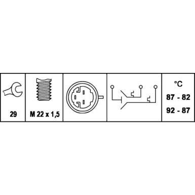 6ZT 007 837-031 Temperaturschalter, Kühlerlüfter