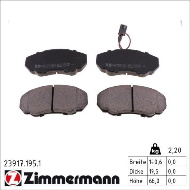 Zimmermann Bremsbelagsatz, Scheibenbremse 23917.195.1