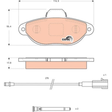 GDB1745 Bremsbelagsatz, Scheibenbremse COTEC