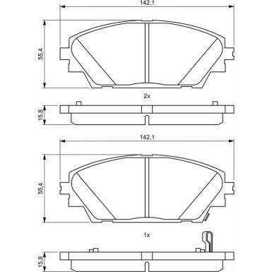 BOSCH Bremsbelagsatz, Scheibenbremse 0 986 494 804