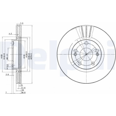 Delphi | Bremsscheibe | BG2697