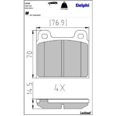 Delphi Bremsbelagsatz, Scheibenbremse LP20