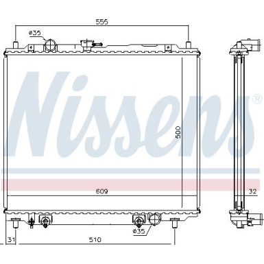 Nissens | Kühler, Motorkühlung | 62802