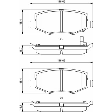 BOSCH Bremsbelagsatz, Scheibenbremse 0 986 494 706