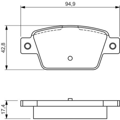 BOSCH Bremsbelagsatz, Scheibenbremse 0 986 494 536
