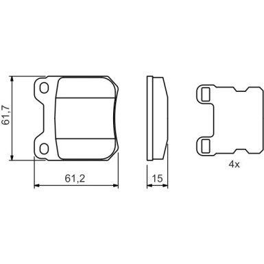 0 986 490 500 Bremsbelagsatz, Scheibenbremse