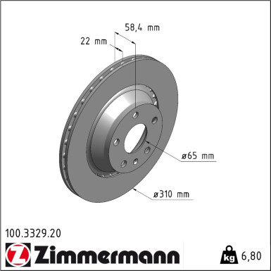 Zimmermann Bremsscheibe Coat Z 100.3329.20