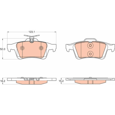GDB2033 Bremsbelagsatz, Scheibenbremse