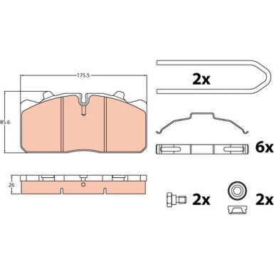 GDB5069 Bremsbelagsatz, Scheibenbremse