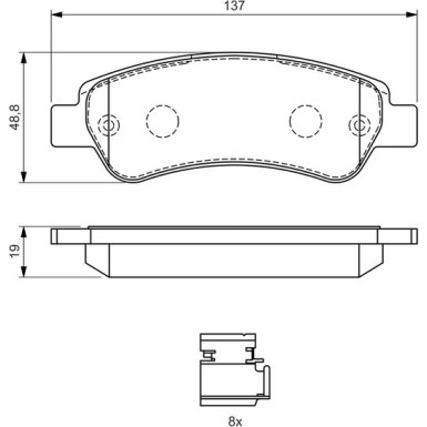 BOSCH Bremsbelagsatz, Scheibenbremse 0 986 494 604