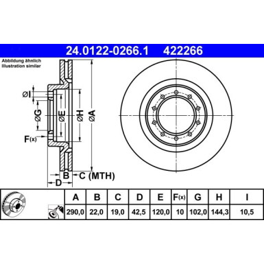 ATE | Bremsscheibe | 24.0122-0266.1
