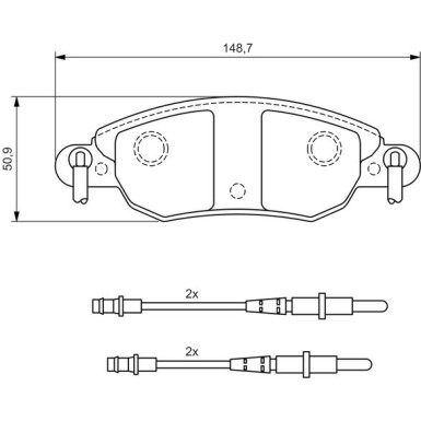 BOSCH Bremsbelagsatz, Scheibenbremse 0 986 424 598