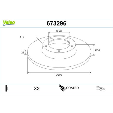 673296 Bremsscheibe COATED 673296 Bremsscheibe COATED